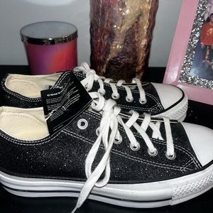 Black glitter converse